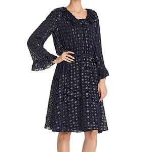 Tory Burch Jasmine Silk Blend metallic ruffle